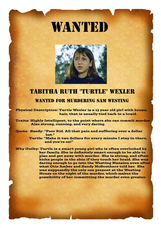 Wanted Poster The Westing Game